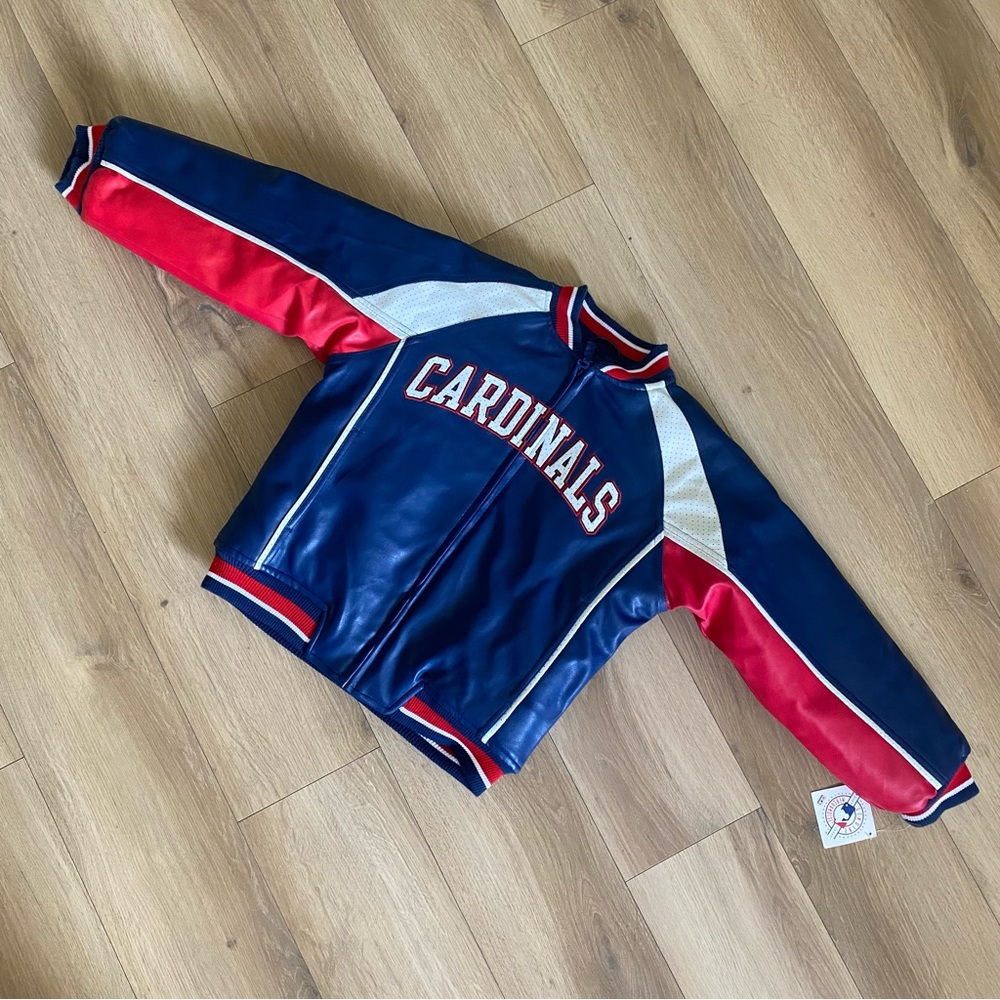 MLB St. Louis Cardinals boys faux leather jacket NWT